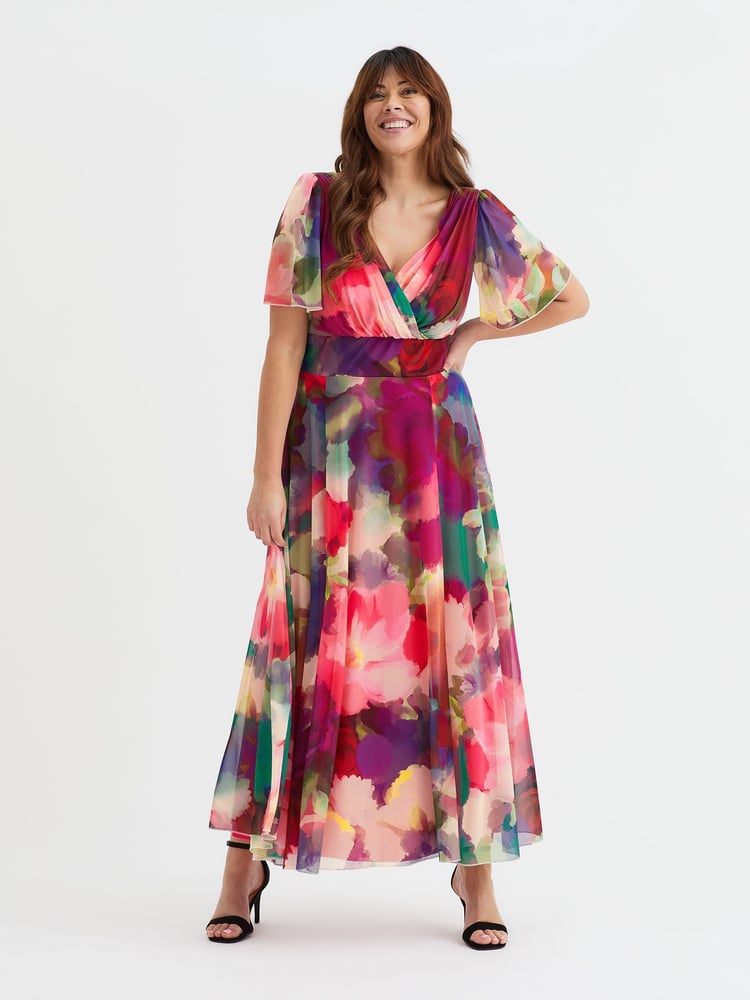 Scarlett & Jo Red Isabelle Float Sleeve Maxi Dress - Image 1 of 4