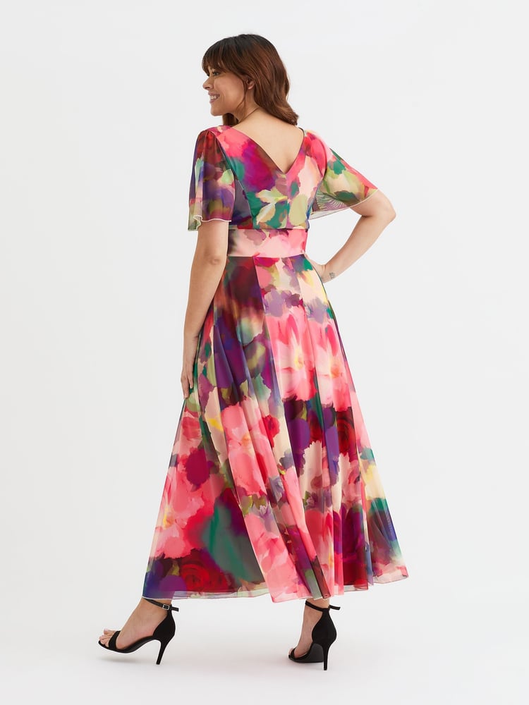 Scarlett & Jo Red Isabelle Float Sleeve Maxi Dress - Image 2 of 4