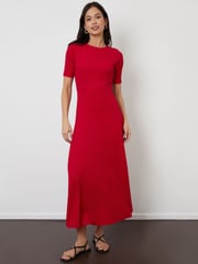 Threadbare Red Textured Jersey Maxi Dress - Image 1 of 5