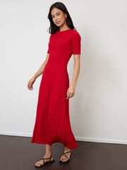 Threadbare Red Textured Jersey Maxi Dress - Image 3 of 5