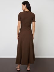 Threadbare Brown Textured Jersey Maxi Dress - Image 2 of 5