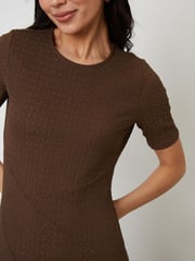 Threadbare Brown Textured Jersey Maxi Dress - Image 3 of 5