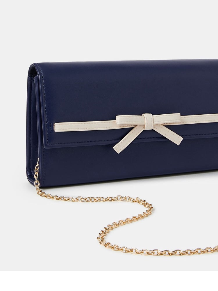 Accessorize Blue Bow Clutch Bag - Image 4 of 4