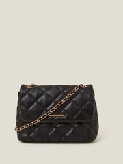 Accessorize Black Quilted Faux Leather Cross-Body Bag - Image 1 of 3