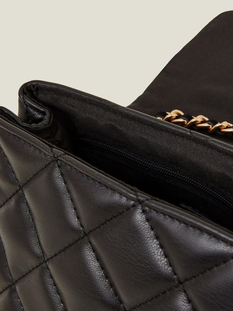 Accessorize Black Quilted Faux Leather Cross-Body Bag - Image 2 of 3