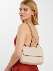 Accessorize Cream Quilted Faux Leather Cross-Body Bag - Image 1 of 3