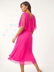 Roman Pink Sequin Embellished Maxi Wrap Dress - Image 3 of 5