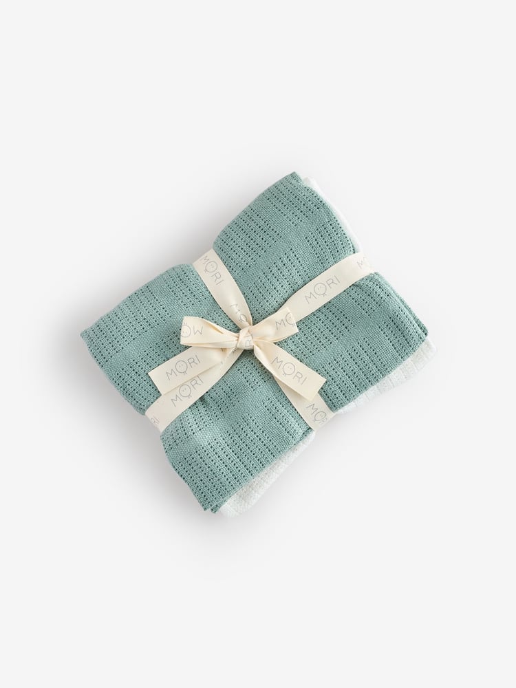 MORI Cotton Blend Cellular Blankets 2 Pack - Image 1 of 3