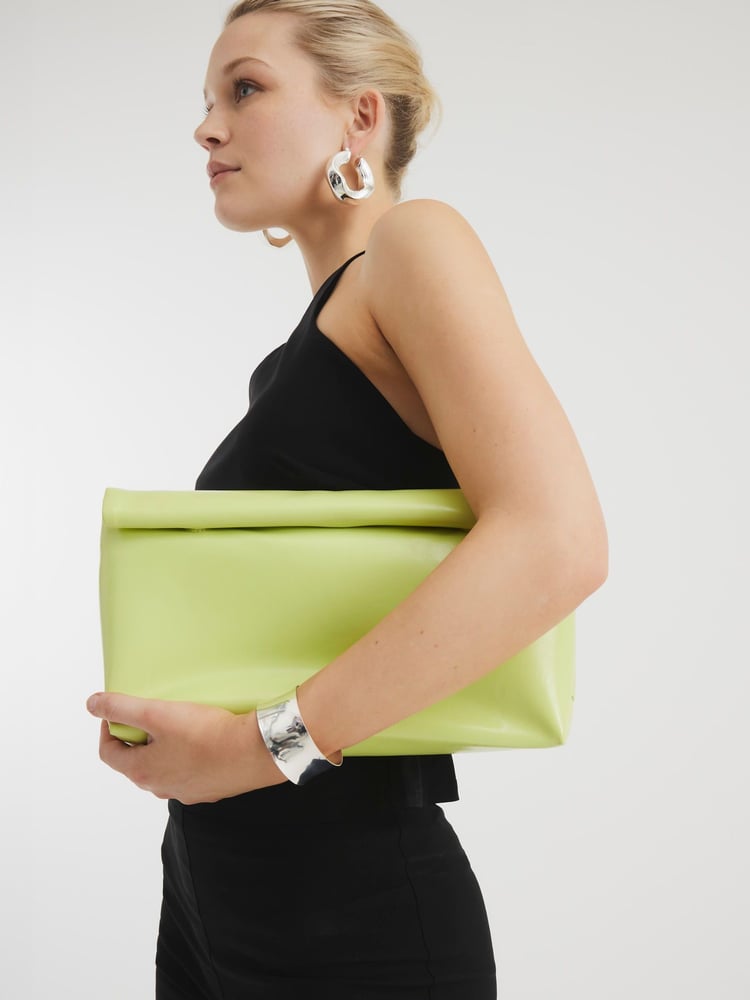 River Island Green Roll Top Clutch Bag - Image 1 of 6 River Island Green Roll Top Clutch Bag - Image 1 of 6