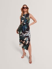 Ted Baker Black Linneaa Printed Sleeveless Bodycon Dress - Image 1 of 4