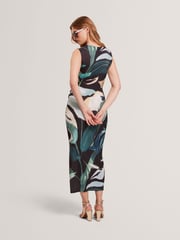 Ted Baker Black Linneaa Printed Sleeveless Bodycon Dress - Image 2 of 4