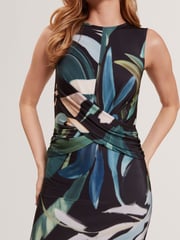 Ted Baker Black Linneaa Printed Sleeveless Bodycon Dress - Image 3 of 4