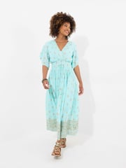 Joe Browns Green Embellished Boho Border Trim Maxi Dress - Image 6 of 7