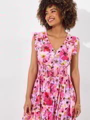 Joe Browns Pink Petite Sequin Embellished Shirred Waist Floral Maxi Dress - Image 7 of 8