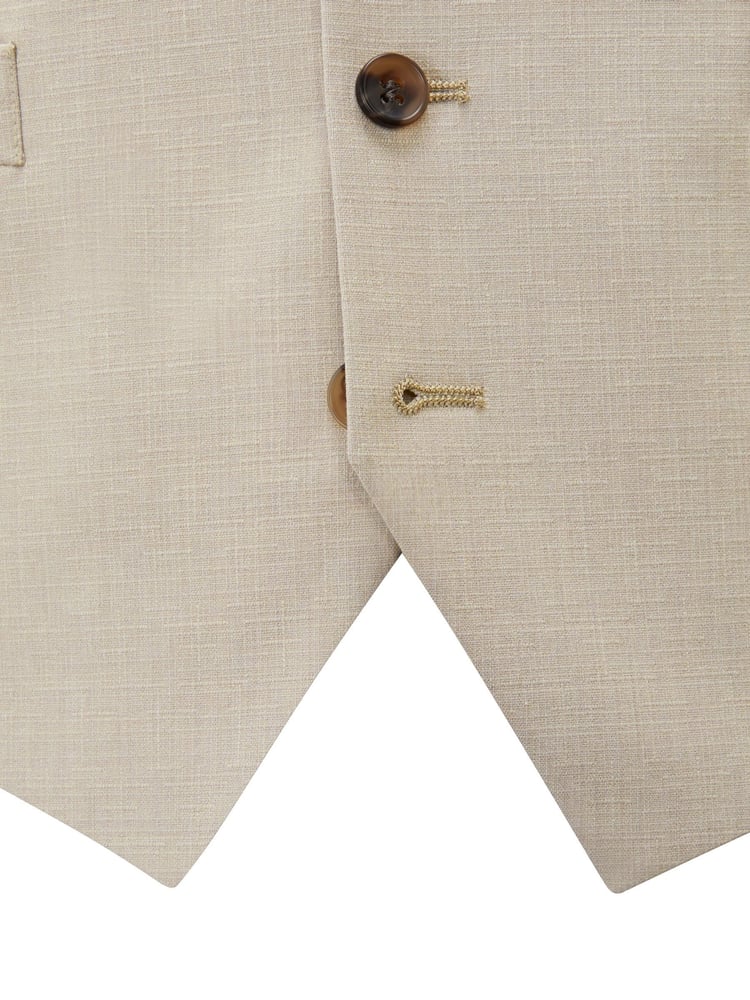Skopes Natural Tailored Fit Caspian Single Breasted Stretch Look Suit Waistcoat - Image 4 of 4
