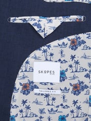 Skopes Blue Tailored Fit Caspian Stretch Look Suit Jacket - Image 6 of 6
