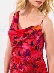 Joe Browns Red Petite Bold Statement Floral Asymmetric Bodycon Maxi Dress - Image 3 of 7