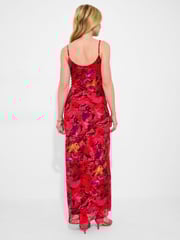 Joe Browns Red Petite Bold Statement Floral Asymmetric Bodycon Maxi Dress - Image 4 of 7
