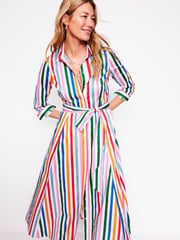Boden Pink Amy 100% Cotton Midi Shirt Dress - Image 5 of 6