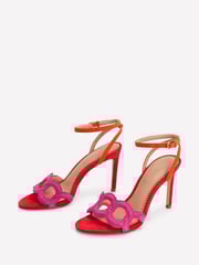 Boden Pink Circle Detail Heeled Sandals - Image 4 of 6