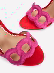 Boden Pink Circle Detail Heeled Sandals - Image 6 of 6