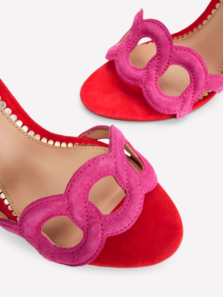 Boden Pink Circle Detail Heeled Sandals - Image 6 of 6