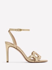 Boden Gold Circle Detail Heeled Sandals - Image 1 of 4