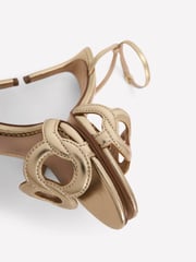 Boden Gold Circle Detail Heeled Sandals - Image 3 of 4