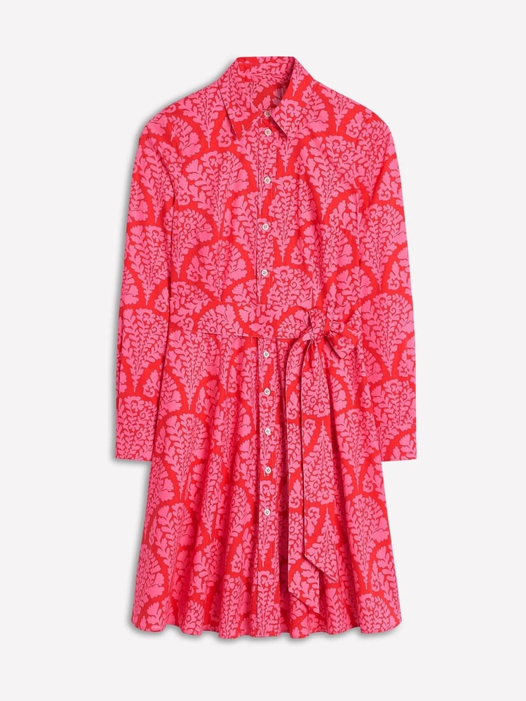 Boden Red Amy 100% Cotton Short Shirt Dress - Image 4 of 4