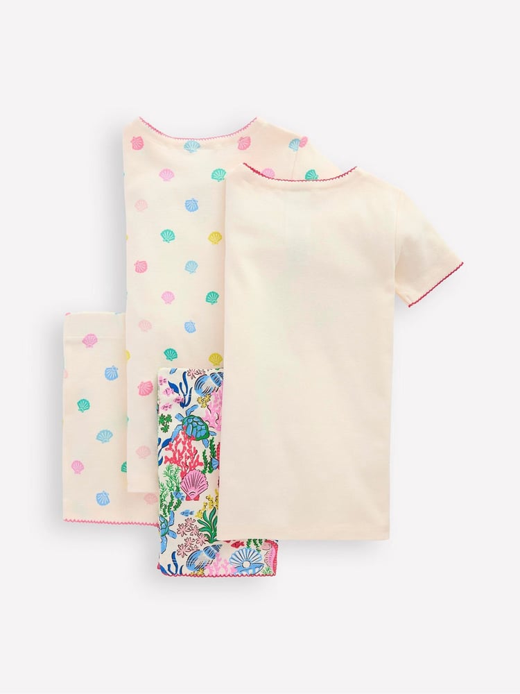 Boden Cream Twin Pack Short 100% Cotton Pyjamas - Image 2 of 3 Boden Cream Twin Pack Short 100% Cotton Pyjamas - Image 2 of 3