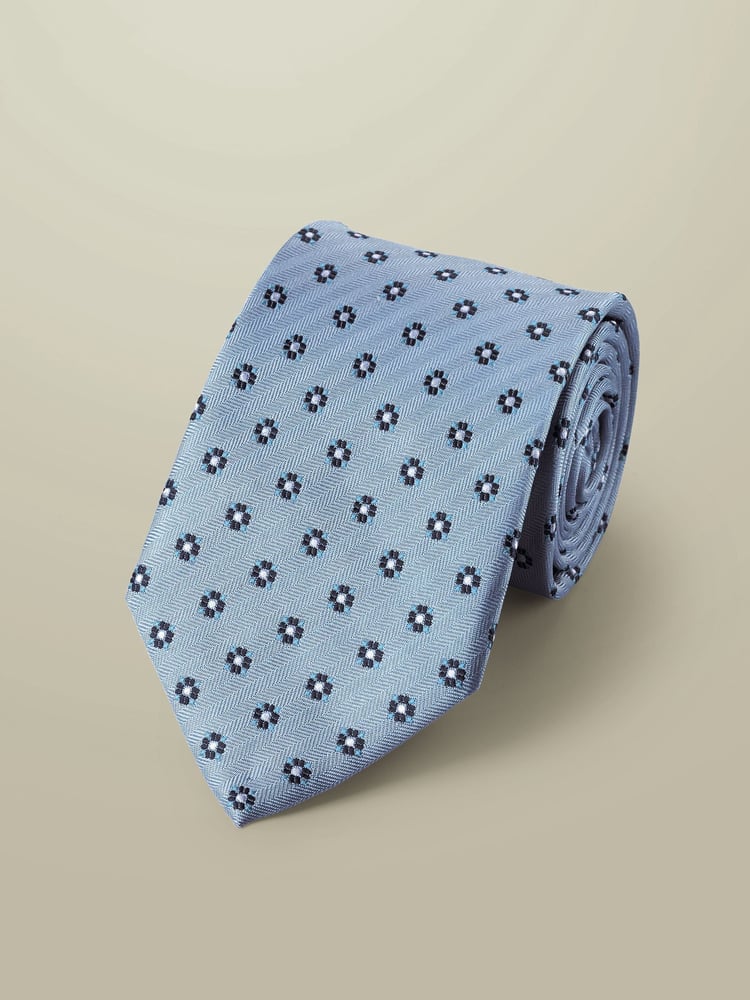 Charles Tyrwhitt Blue Stain Resistant Medallion Tie - Image 2 of 2