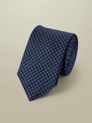 Charles Tyrwhitt Blue Silk Stain Resistant Semi Plain Tie - Image 1 of 2