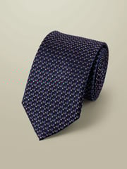 Charles Tyrwhitt Blue Silk Stain Resistant Semi Plain 1 Tie - Image 1 of 2