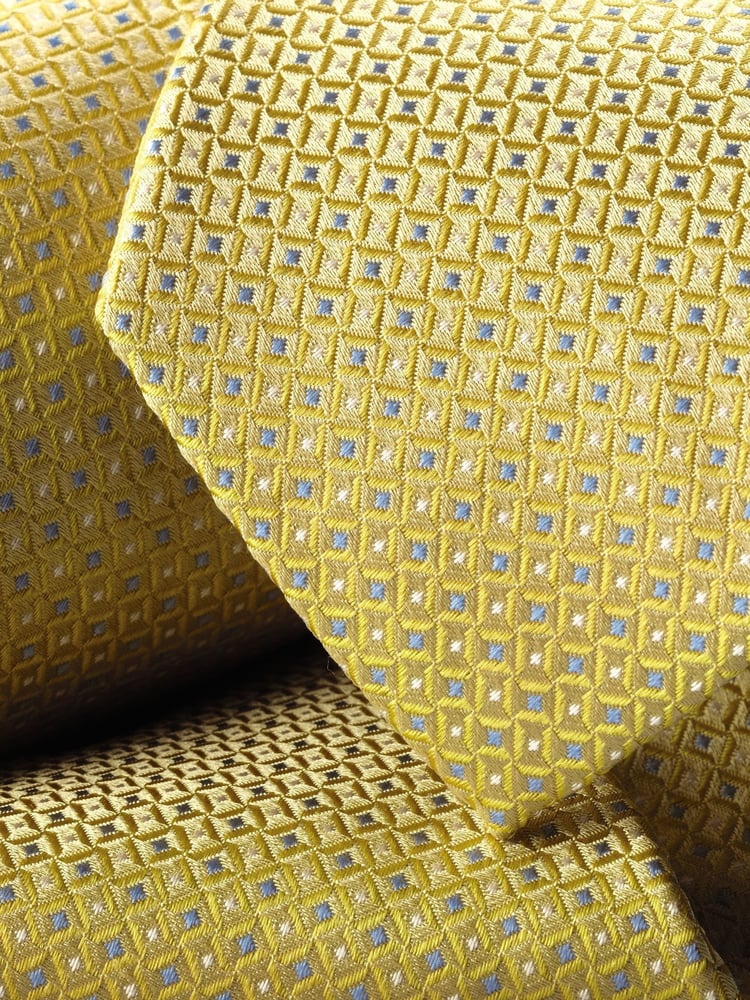 Charles Tyrwhitt Yellow Silk Stain Resistant Semi Plain 1 Tie - Image 2 of 2