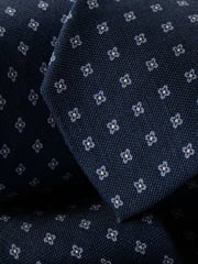 Charles Tyrwhitt Blue Silk Linen Printed Tie - Image 2 of 2