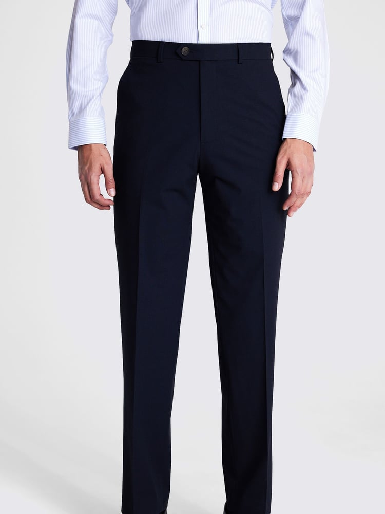 MOSS Blue Relaxed Fit Trousers - Image 1 of 3