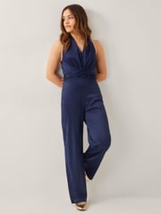 Monsoon Blue Tia Twist Sleeveless Jumpsuit - Image 1 of 1