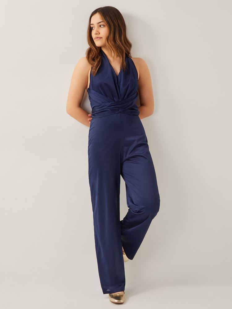 Monsoon Blue Tia Twist Sleeveless Jumpsuit - Image 1 of 1