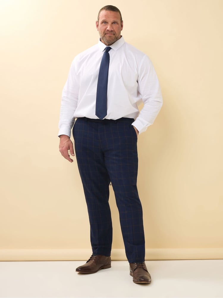 BadRhino Big & Tall Blue Tweed Suit Trousers - Image 2 of 7