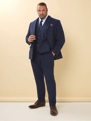 BadRhino Big & Tall Blue Tweed Suit Trousers - Image 5 of 7