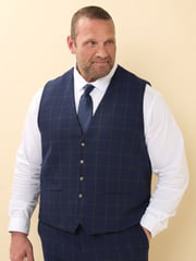 BadRhino Big & Tall Blue Tweed Waistcoat - Image 1 of 6