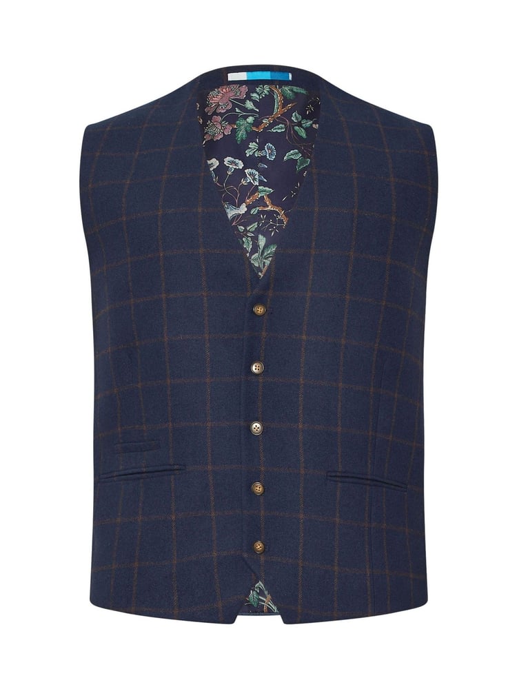 BadRhino Big & Tall Blue Tweed Waistcoat - Image 6 of 6