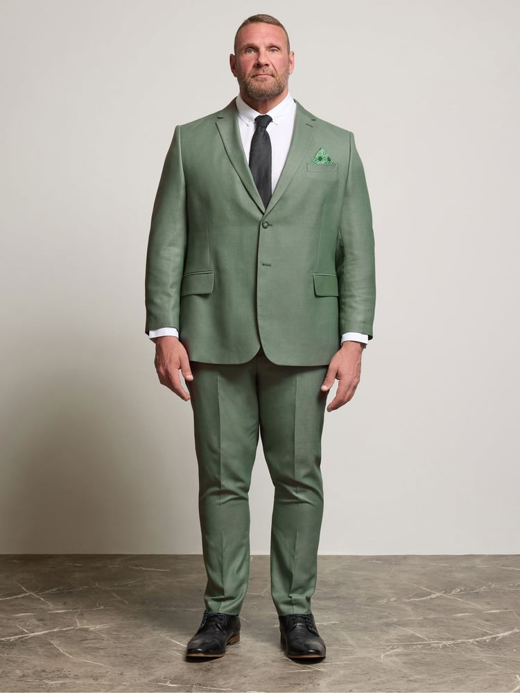 BadRhino Big & Tall Green Textured Suit Jacket - Image 2 of 7
