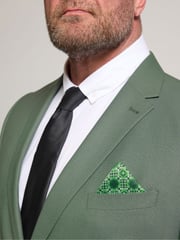 BadRhino Big & Tall Green Textured Suit Jacket - Image 4 of 7