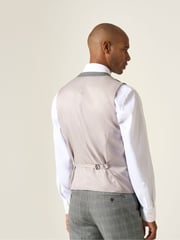 Skopes Grey Tailored Fit Single Breasted Dettori Check Suit Waistcoat - Image 2 of 5