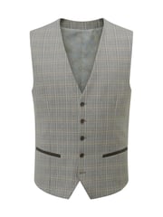 Skopes Grey Tailored Fit Single Breasted Dettori Check Suit Waistcoat - Image 4 of 5