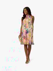 Adrianna Papell Pink Halter Sheath Short Dress - Image 3 of 6