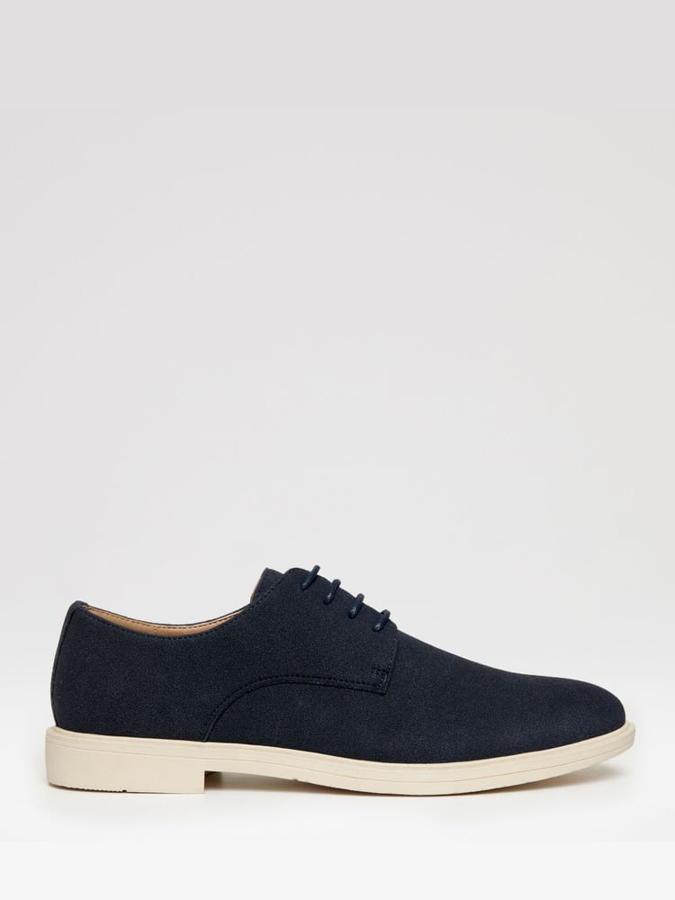 Threadbare Navy Faux Suede Desert Shoes - Image 1 of 4
