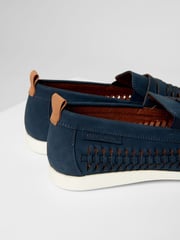 Threadbare Blue Faux Suede Woven Loafers - Image 4 of 4