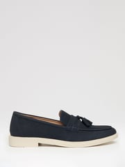 Threadbare Navy Faux Suede Tassel Loafers - Image 1 of 4